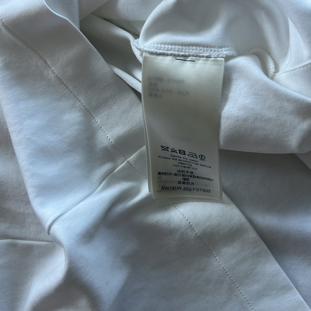 White Short Sleeve Top with Gold Accents - Picture 4 of 6